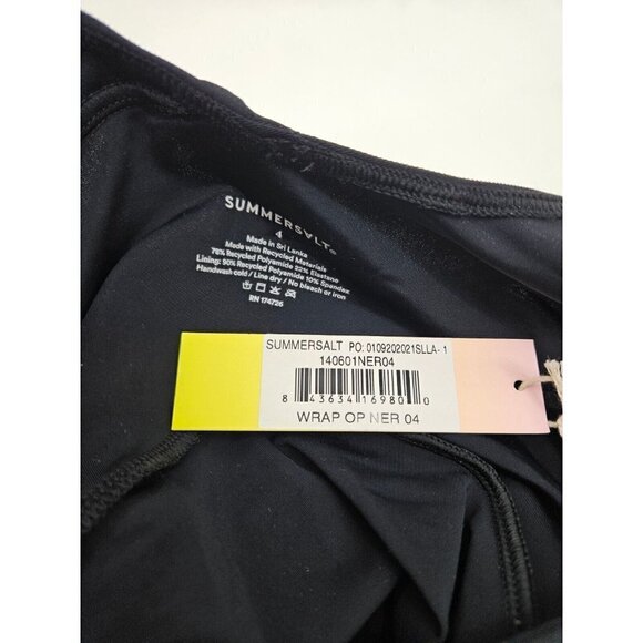 New Summersalt The Perfect Wrap One Piece Womens 4 Black  Swimsuit Bathing Suit - Picture 6 of 8